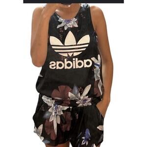 Adidas X Shinpei Nato Lotus Floral Romper Trefoil NWT